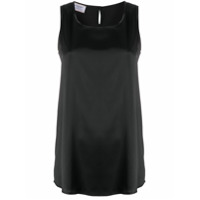 Snobby Sheep Blusa de cetim com decote em U - Preto