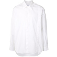 SOLID HOMME Camisa de algodão com detalhe de botões - Branco