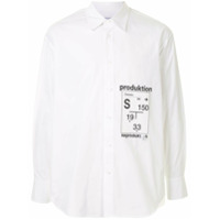 SOLID HOMME Camisa de algodão com patch frontal - Branco