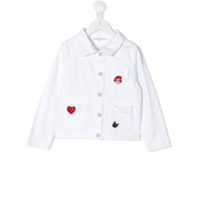 SONIA RYKIEL ENFANT Camisa com bolso e aplicação - Branco