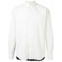 SOPHNET. Camisa com patchwork e botões - Branco