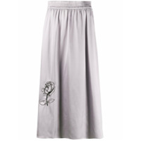 Soulland Saia Liz com bordado de rosas - Cinza