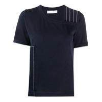 stagni 47 Camiseta assimétrica com costura contrastante - Azul