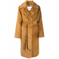 STAND STUDIO double-breasted teddy coat - Marrom