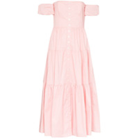 STAUD Vestido midi Elio com amarração - Rosa