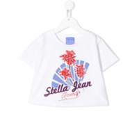 Stella Jean Kids Camiseta cropped branca com estampa - Branco