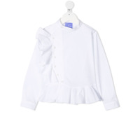 Stella Jean Kids ruffle-trimmed cotton shirt - Branco