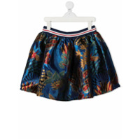 Stella Jean Kids TEEN floral jacquard mini skirt - Azul