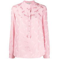 Stella McCartney Blusa com padronagem de cavalos - Rosa
