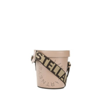 Stella McCartney Bolsa bucket com logo perfurado - Cinza