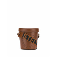 Stella McCartney Bolsa bucket com logo perfurado - Marrom