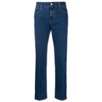 Stella McCartney Calça jeans com listra lateral e logo - Azul