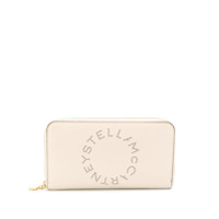 Stella McCartney Carteira com zíper e logo perfurado - Branco