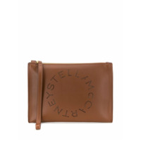 Stella McCartney Clutch com logo perfurado - Marrom