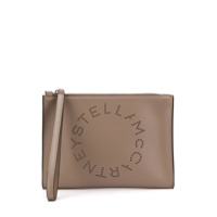 Stella McCartney Clutch com logo perfurado - Neutro