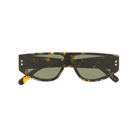 Stella McCartney Eyewear Armação de óculos retangular com efeito tartaruga - Marrom