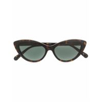 Stella McCartney Eyewear Óculos de sol gatinho com acabamento de corrente - Marrom