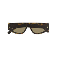 Stella McCartney Eyewear Óculos de sol quadrado com efeito tartaruga - Marrom