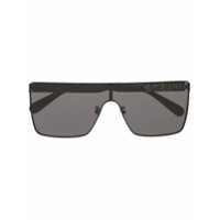 Stella McCartney Eyewear Óculos de sol retangular com logo perfurado - Preto