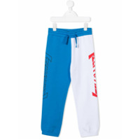 Stella McCartney Kids Calça esportiva color block com estampa de logo - Branco