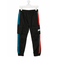 Stella McCartney Kids Calça esportiva color block - Preto