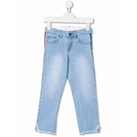 Stella McCartney Kids Calça jeans com acabamento de listras - Azul