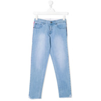 Stella McCartney Kids Calça jeans com acabamento de listras - Azul