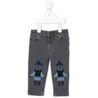 Stella McCartney Kids Calça jeans com aplicação - Cinza