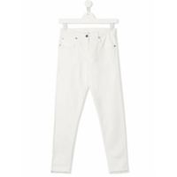 Stella McCartney Kids Calça jeans slim com acabamento desfiado - Branco
