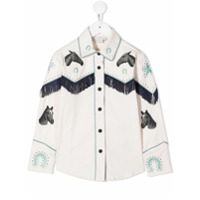 Stella McCartney Kids Camisa com bordado de cavalo - Rosa