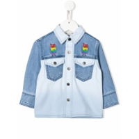 Stella McCartney Kids Camisa jeans com estampa de monstro arco-íris - Azul