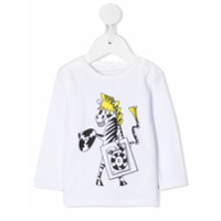 Stella McCartney Kids Camisa mangas longas com estampa de zebra - Branco