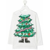 Stella McCartney Kids Camiseta com estampa de árvore de natal - Branco