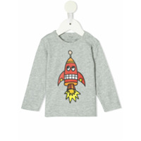 Stella McCartney Kids Camiseta com estampa de foguete - Cinza