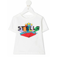 Stella McCartney Kids Camiseta de algodão com estampa de logo - Branco