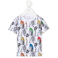 Stella McCartney Kids Camiseta de algodão com estampa de zebra - Branco