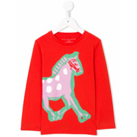 Stella McCartney Kids Camiseta Horse com mangas longas - Vermelho