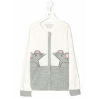 Stella McCartney Kids Cardigan com padronagem de rato - Branco