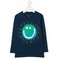 Stella McCartney Kids circle-logo long-sleeve T-shirt - Azul