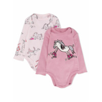 Stella McCartney Kids Conjunto 2 bodies com estampa de cavalo - Rosa