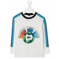 Stella McCartney Kids globe-print long-sleeve T-shirt - Branco