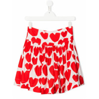 Stella McCartney Kids hearts print skirt - Vermelho