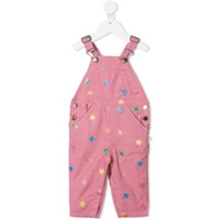 Stella McCartney Kids Jardineira de veludo cotelê com estampa de estrela - Rosa