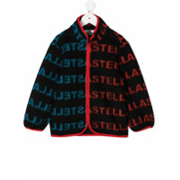Stella McCartney Kids logo print zip-up cardigan - Preto