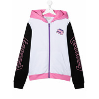 Stella McCartney Kids Moletom com capuz e mangas contrastantes - Branco