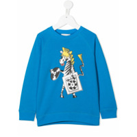 Stella McCartney Kids Moletom com estampa de zebra - Azul