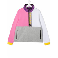 Stella McCartney Kids Moletom com recorte color block - Cinza