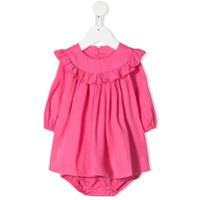 Stella McCartney Kids pleated dress with ruffle collar - Rosa