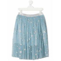 Stella McCartney Kids Saia com tule e estampa de estrelas com brilho - Azul