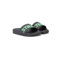 Stella McCartney Kids Slide com gravação de logo - Preto